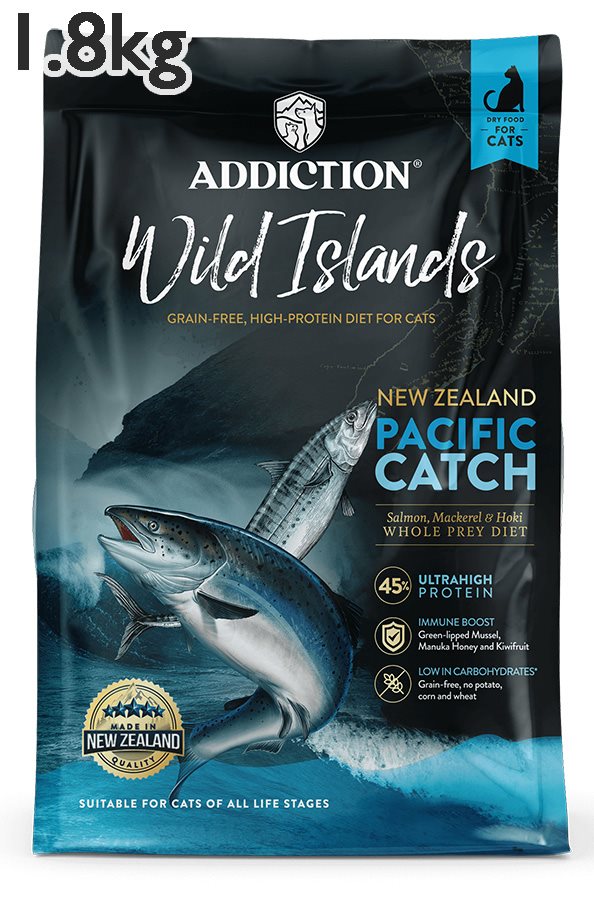 選べるおまけ ADDICTION　Wild Islands PACIFIC CATCH アディクション　ワイルドアイランズ パシフィックキャッチ キャットフード1.8kg ドライフード【PU0410】