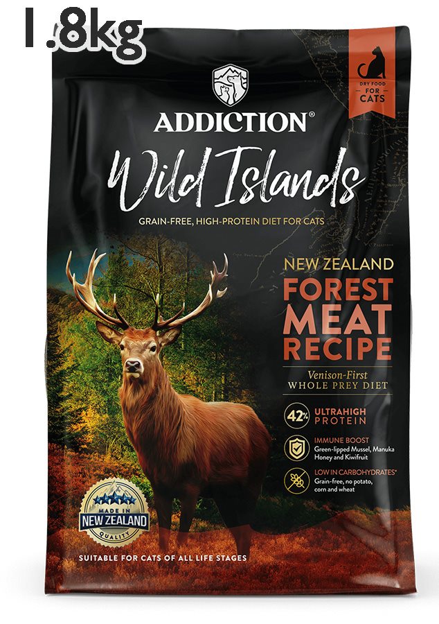 選べるおまけ ADDICTION　Wild Islands FOREST MEAT RECIPE　ワイルドアイランズ フォレストミートキャットフード1.8kg　ドライフード画像
