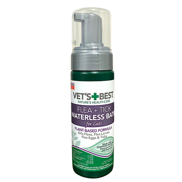 VET'SBESTベッツベストのみダニ用ドライシャンプー147ml忌避猫用FLEA+TICKWaterlessbath