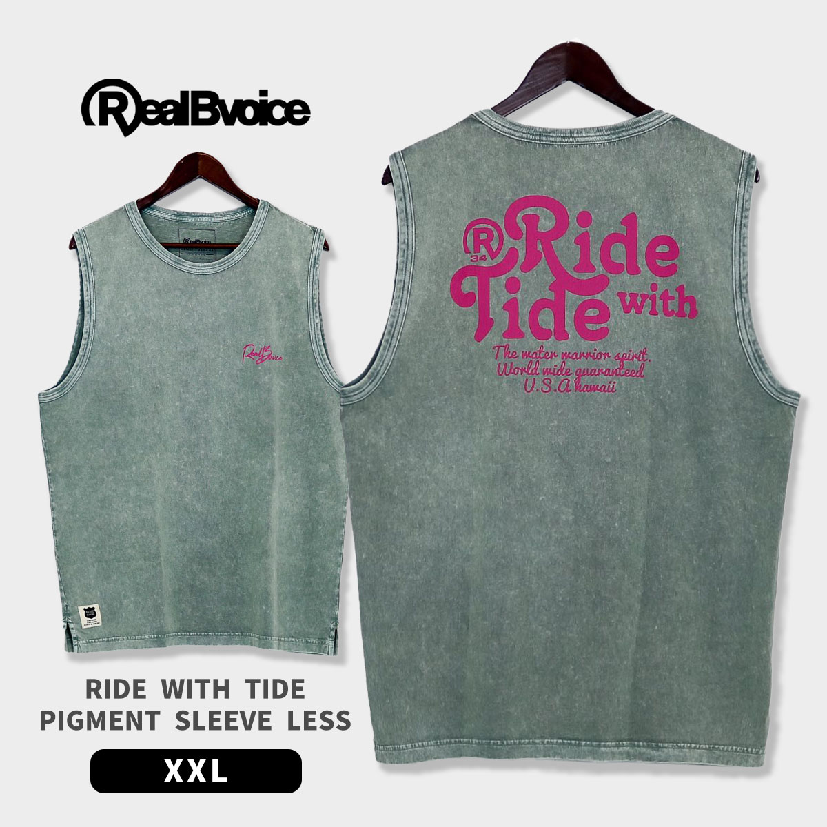 10451-11849a Real Bvoice リアルビーボイス RIDE WITH TIDE PIGMENT SLEEVE LESS BIG SIZE [ネコポス対象] 10451-11849a 