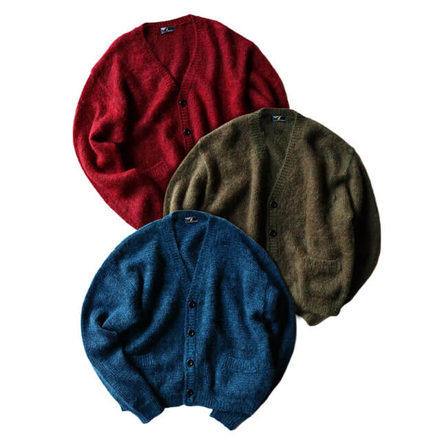 Strange Trip ストレンジ トリップ Mix Mohair Cardigan ロストヒルズ ミックス モヘア カーディガン メンズ レディス 長袖 カジュアル トップス ニット カーデ ブルー カーキ レッド Ice Org Br