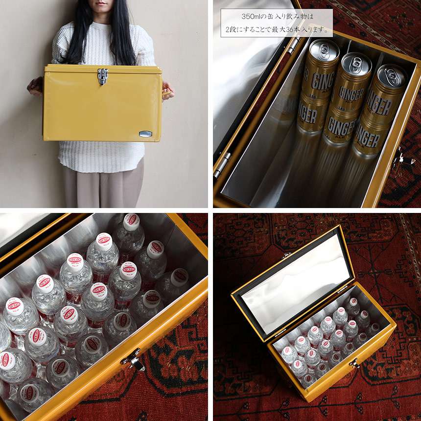 メタルクーラーボックス【新品】MetalCoolerBox20Lカジュアルおしゃれ便利積み重ね雑貨ケースグレーオリーブターコイズコヨーテベージュボックス箱キャンプアウトドア運動会ピクニックアルミスチールクラシックデザインDETAIL