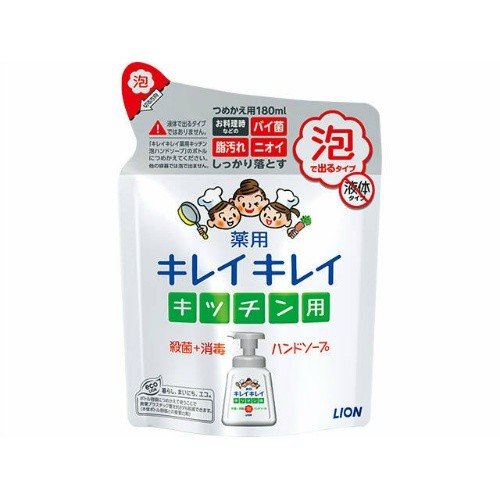 送料無料 まとめ買い ケース販売 キレイキレイ 薬用キッチン泡ハンドソープ つめかえ用 180ml 24個セット ライオン Tajikhome Com
