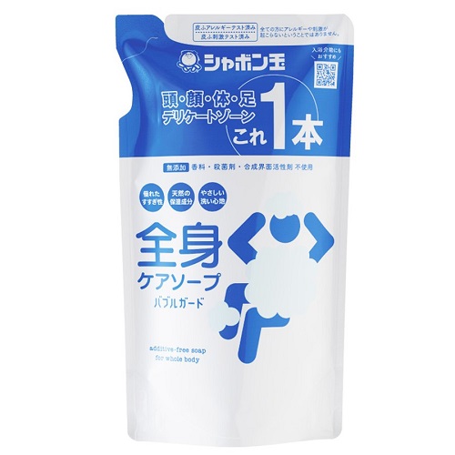 (送料無料)(まとめ買い・ケース販売)全身ケアソープ バブルガード つめかえ用（470mL）（20個セット）/ シャボン玉販売