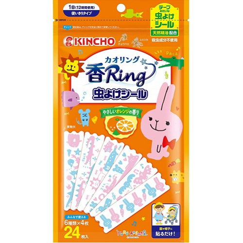 (送料無料)(まとめ買い・ケース販売)カオリング 虫よけシール ゆるあにまる(24枚入)(40個セット)/ 金鳥|街の雑貨屋さん