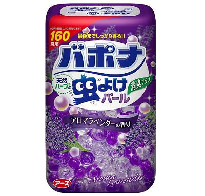 (送料無料)(まとめ買い・ケース販売)バポナ 天然ハーブの虫よけパール 160日用 アロマラベンダー(280g)(24個セット) アース製薬