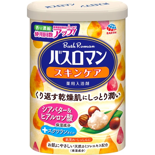 (送料無料)(まとめ買い・ケース販売)バスロマン バスロマン スキンケア シアバター&ヒアルロン酸(600g)(15個セット)/ アース製薬|街の雑貨屋さん
