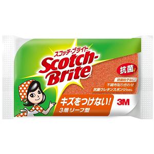 (貨物輸送無料)(まとめ買い・容れもの売りわたす)スコッチウイスキー・ブライト 勝手もと海綿体 抗菌 岩礁型 オレンジ色 SS-72KE（120個書き割り）/ スリーエムジャパン