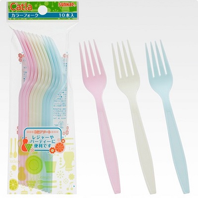 (送料無料)(まとめ買い・ケース販売)カラーフォーク 17cm（10本入）（100個セット）/ サンナップ