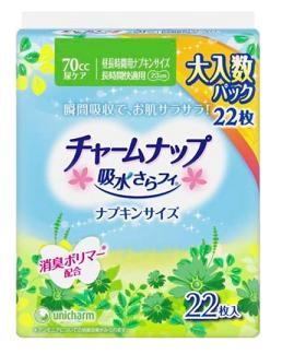 (送料無料)(まとめ買い・ケース販売)チャームナップ 長時間快適用 22枚入（12個セット）/ ユニ・チャーム｜街の雑貨屋さん