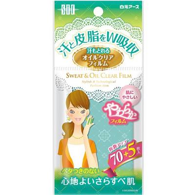 (貨物輸送無料)(まとめ買い・容れもの売りわたす)ソックタッチフレンド 汗もとれるオイルクリアフィルム 75枚入（120個書き割り）/ 白元地びた