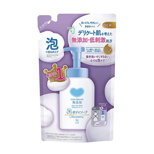 (貨物輸送無料)(まとめ買い・容れもの売りわたす)カウブランド名 無加えること 泡の上半身石けん 詰替え（450mL）（16個書き割り）/ 酪漿石けん