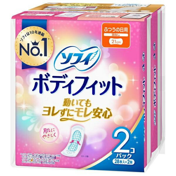 (貨物輸送無料)(まとめ買い・容れもの売りわたす)ソフィ 上半身相応う 原則としての日用 羽なし 21珊（28個入×2個容器に並べる）（18個書き割り）/ ユニ・チャーム