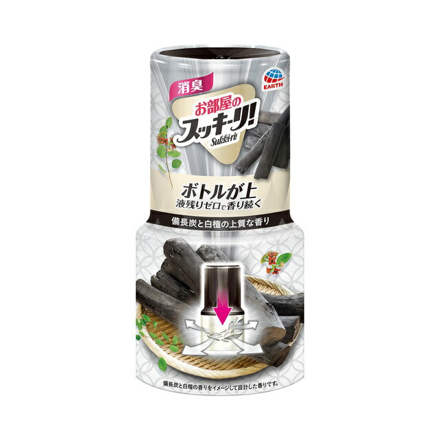 (送料無料)(まとめ買い・ケース販売)お部屋のスッキーリ！備長炭と白檀の上質な香り（400ｍL）(16個セット）/ アース製薬