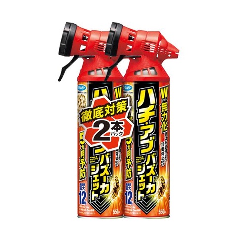 (送料無料)(まとめ買い・ケース販売)ハチ・アブバズーカジェット(550mL×2本パック)殺虫剤 駆除 蜂 虻(10個セット)/ フマキラー|街の雑貨屋さん