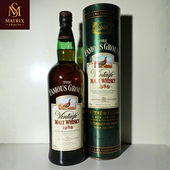 ザ・フェイマスグラウス 12年 1989 ビンテージ モルトウイスキー 1L THE FAMOUS GROUSE 12 YEARS OLD 1989 VINTAGE MALT WHISKY 1000ml|Matrix Spirits 店