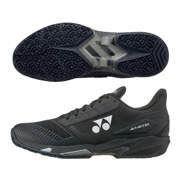 ヨネックス YONEX パワークッションアドアクセル メンGC. SHTAAMG-007 庭球シューズ UNISEX(ユニ一発やる) オムニ・クレーコート用 黒いこと