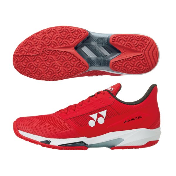ヨネックス YONEX パワークッションアドアクセル メンGC. SHTAAMG-713 庭球シューズ UNISEX(ユニ一発やる) オムニ・クレーコート用 赤いこと/白いこと