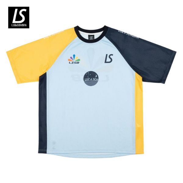 ルースイソンブラ LUZeSOMBRA OAO クレイジーメッシュプラシャツ L1251037-033 サッカー/フットサルウェア(半袖シャツ) サックス×イエロー
