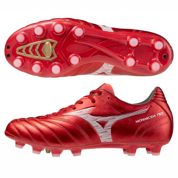 ミズノ MIZUNO モナルシーダネオ 3 WIDE PRO / MONARCIDA NEO III WIDE PRO P1GA252360 蹴球スパイク 広広とした填まる(幅ひろい) ルビー赤いこと