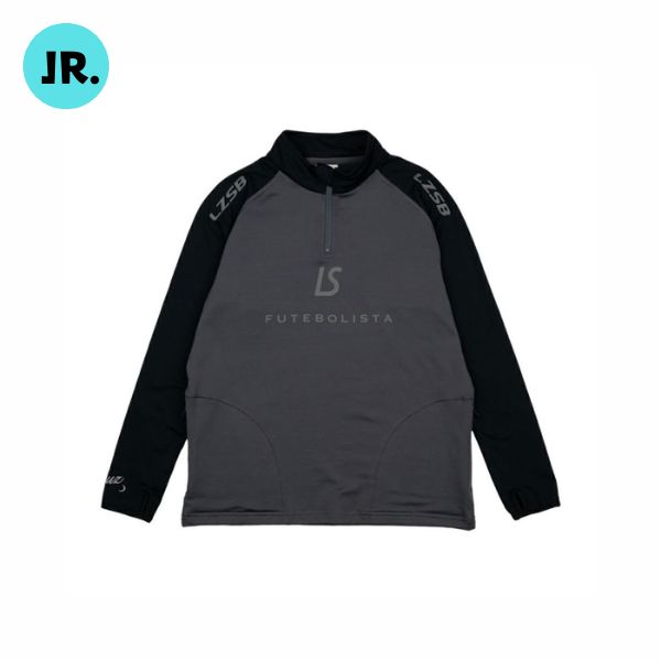 ルースイソンブラ LUZeSOMBRA　ジュニア(子供用)　2WAYハーフジップトップ　L2222051-943　サッカー/フットサルウェア(長袖/練習着)　チャコール×ブラック