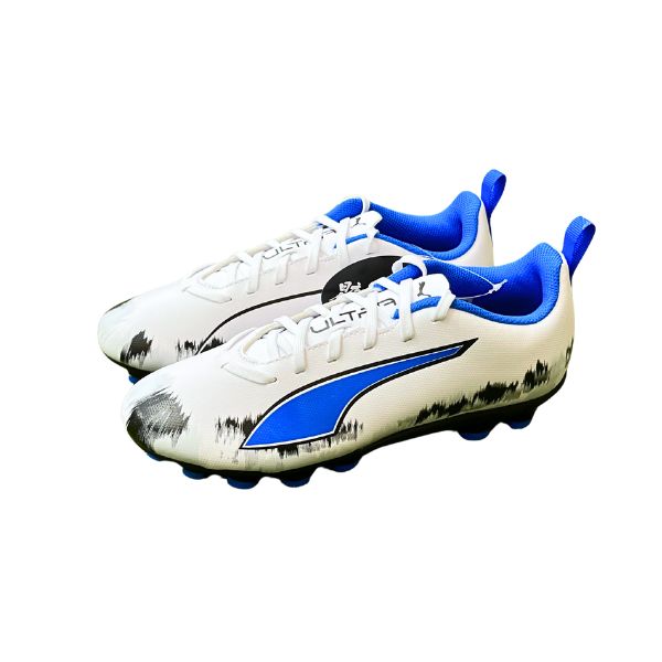 プーマ PUMA　キッズ(子供用)　ウルトラ 6 プレイ JPLE HG/AG(土/人工芝) ＋MID　109067-01　ジュニアサッカースパイク　ホワイト×ブルー　特価