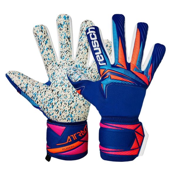 ロイシュ REUSCH　アトラクト フュージョン NC　5670905-4126　サッカーGKグラブ / ゴールキーパーグローブ　ブルー×オレンジ
