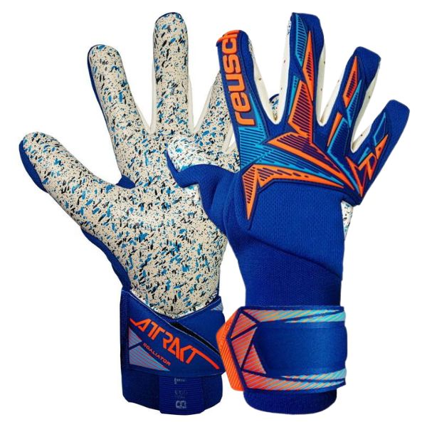 ロイシュ REUSCH　アトラクト フリーゲル フュージョン ゴアリエーター　5670995-4129　サッカーGKグラブ / ゴールキーパーグローブ　ブルー×オレンジ