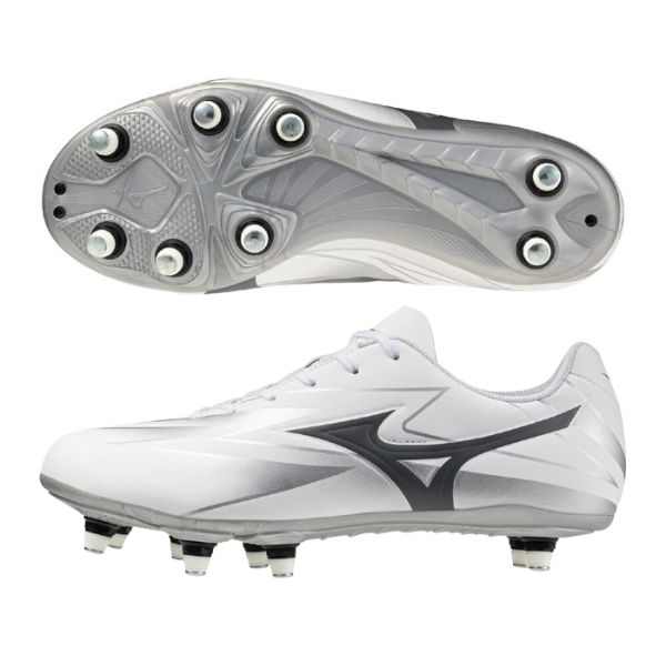 ミズノ MIZUNO ワイタンギ CLUB(ラガー) R1GA261004 ラガースパイク 百貨店広広とした(4E) 04：白いこと×薄墨色