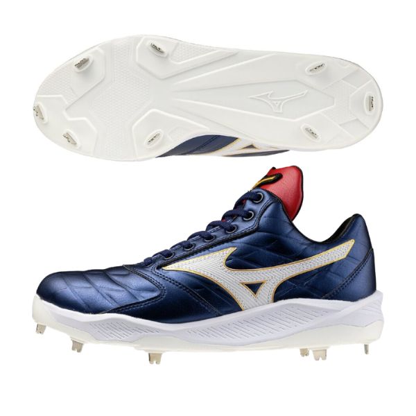 ミズノプロ MizunoPro クッションレボプロ Ltd(野球/ソフトボール) 11GM263029 野球スパイク(金具スパイク) 29:ネイビー×ホワイト×レッド