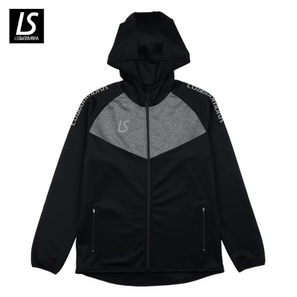 ルースイソンブラ LUZeSOMBRA フルジップジャケット L1261056-005 フットサル/サッカートレーニングウェア(ボンネット付プルオーバー) 黒いこと