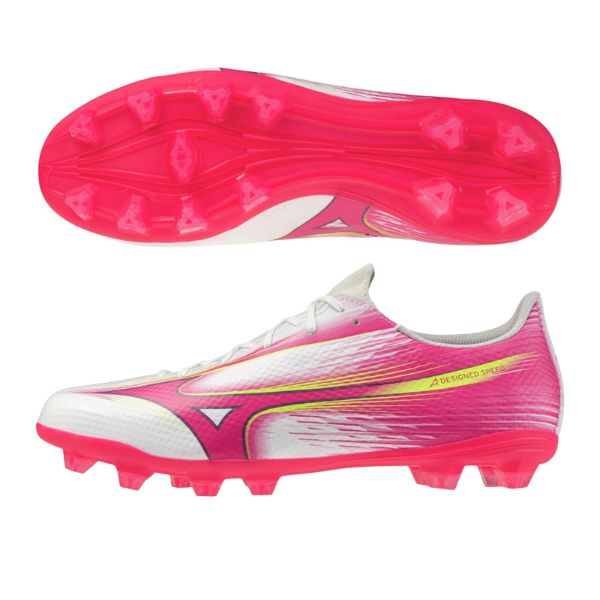 ミズノ　ミズノアルファ3 セレクト / MIZUNO α III SELECT　P1GA266564　サッカースパイク ワイドモデル(3E)　64：ホワイト×ピンク