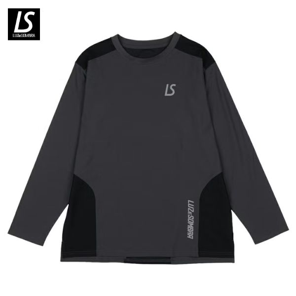 電子メール便送りとどける可 ルースイソンブラ LUZeSOMBRA TWMドライロングスリーブシャツ W1261002-043 蹴球/フットサルウェア(伸縮素っ気ない出どころ/読み合わせる着) 暗灰色