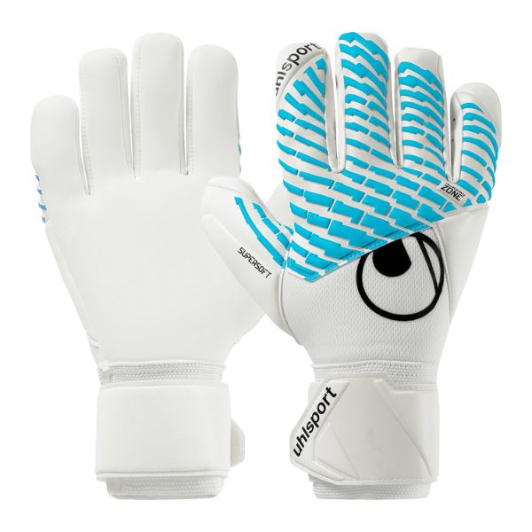 ウールシュポルト uhlsport ゴールキーパーグローブ サイバーテック スーパーソフト ハーフネガティブ 1011380-01 サッカーGKグラブ ホワイト/サイバーブルー|フットボールシティ