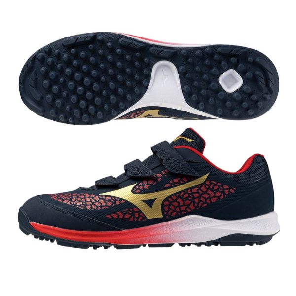 ミズノ MIZUNO　クッションレボプロ トレーナー CR(野球／ソフトボール)　11GT260129　野球 トレーニングシューズ　ワイド幅(3E)　ネイビー×ゴールド×レッド 10,692円