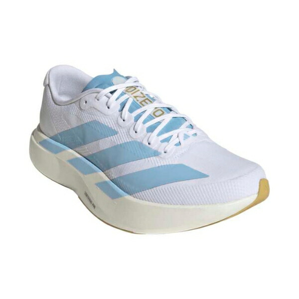 アディダス　アディゼロ EVO SL ウーブン/ ADIZERO EVO SL WOVEN　JQ4527　ランニングシューズ　Cloud White / Clear Blue / Matte Gold