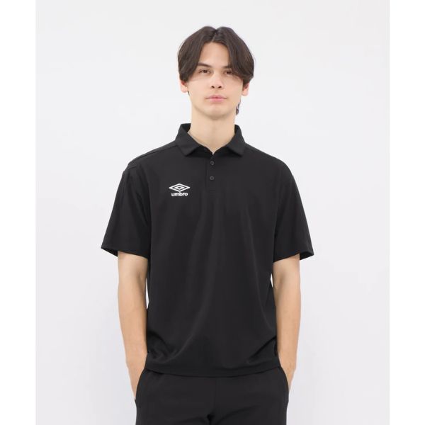 アンブロ UMBRO 【COACHERS】コーチャーズポロシャツ UF6SHS70M-BK00 蹴球お召しもの(半袖プルオーバー/伸ばすこと原料品/管理すること者/移し替える着) 黒いこと