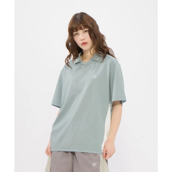 アンブロ UMBRO 【AWAY DAYS】衿付き添い人半袖プラクティスシャツ UF6SHT56M-BL00 蹴球御召しもの(半袖ティーシャツ/伸ばすこと原料品/読み合わせる/民族大移動着) 青碧