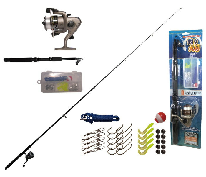 楽天市場 クーポン配布中 初心者用釣りセット 釣り入門セット 釣り具セット 釣りビギナーセット 釣具セット 釣り具キット リール付きロッド おもり 釣り針 浮きなどのセット 魚釣りセット 魚釣りキット 父の日 早割 う マツカメショッピング