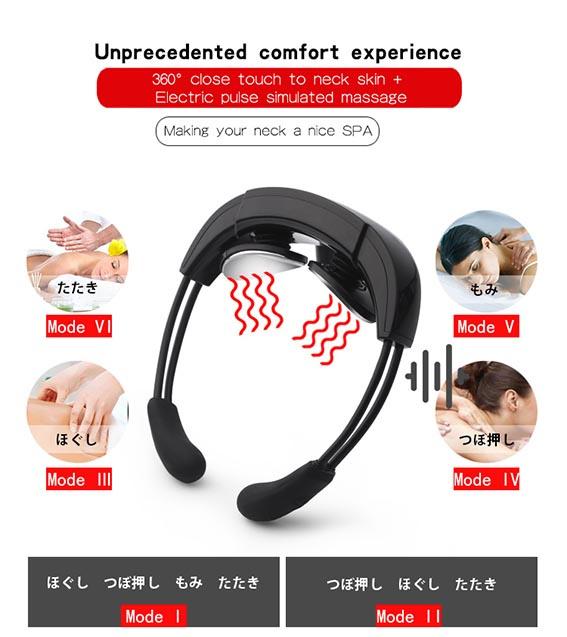 リネックスRenexヘッドフォン感覚のリラクゼーションアイテムコードレス首マッサージャー首マッサージ器マッサージ電気刺激ネックマッサージャー