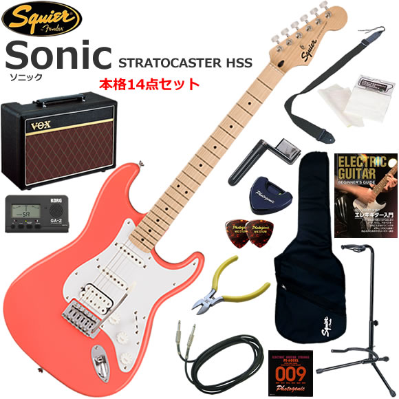 Squier スクワイヤー Squier Sonic Stratocaster HSS/TCO エレキギター 初心者セット 人気のVOX Pathfinder10が入った本格14点セット|伊藤楽器 店
