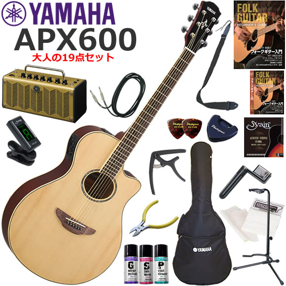 YAMAHA ヤマハ APX600/NT エレアコ 初心者セット レトロなデザインで多機能・高音質のYAMAHA THR5Aが入ってる大人の19点セット|伊藤楽器 店
