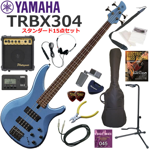 YAMAHA ヤマハ TRBX304/FTB エレキベース 初心者セット 10wアンプが入ったスタンダード15点セット|伊藤楽器 店