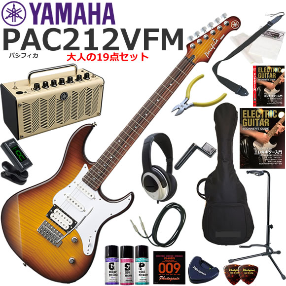 YAMAHA ヤマハ Pacifica PAC212VFM/TBS エレキギター 初心者セット 多機能・高音質のYAMAHA THR5が入ってる大人の19点セット｜伊藤楽器　店 47,940円