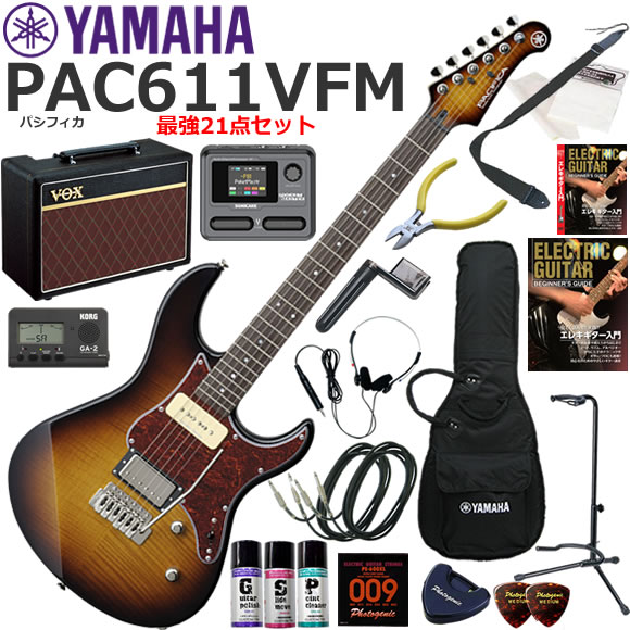 YAMAHA ヤマハ Pacifica PAC611VFM/TBS エレキギター 初心者セット VOX Pathfinder10とエフェクターが入ってる完璧21点セット｜伊藤楽器　店