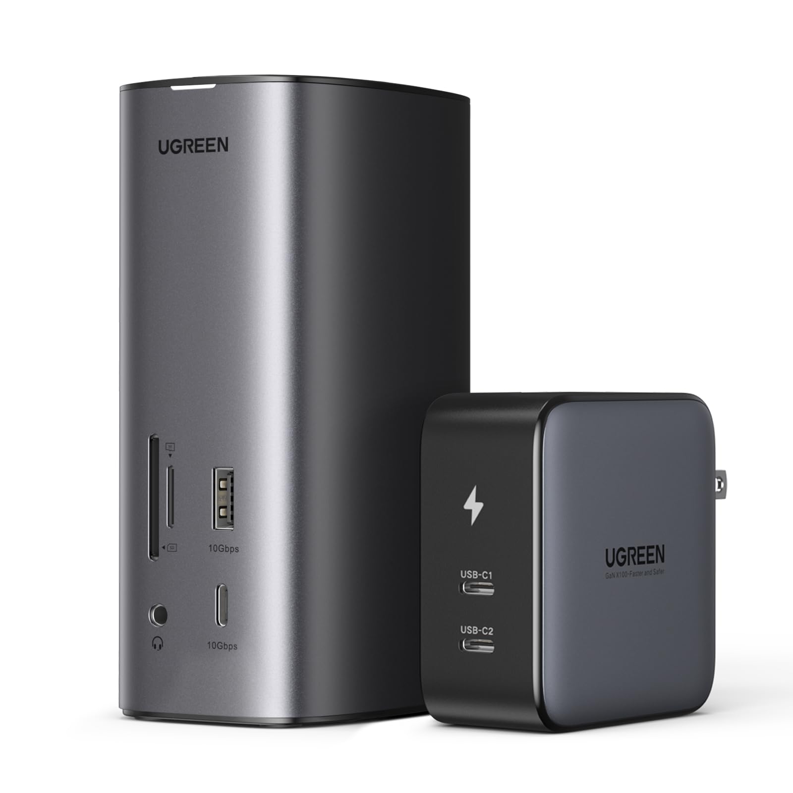 UGREEN Revodok Pro 312 12-in-1 USB Cドッキングステーション 100WGaN充電器付き 3つ画面拡張 MacBook 8K/4K HDMI DP出力 10Gbps高速データ転送 USBA3.2+USB C3.2ポート【PD