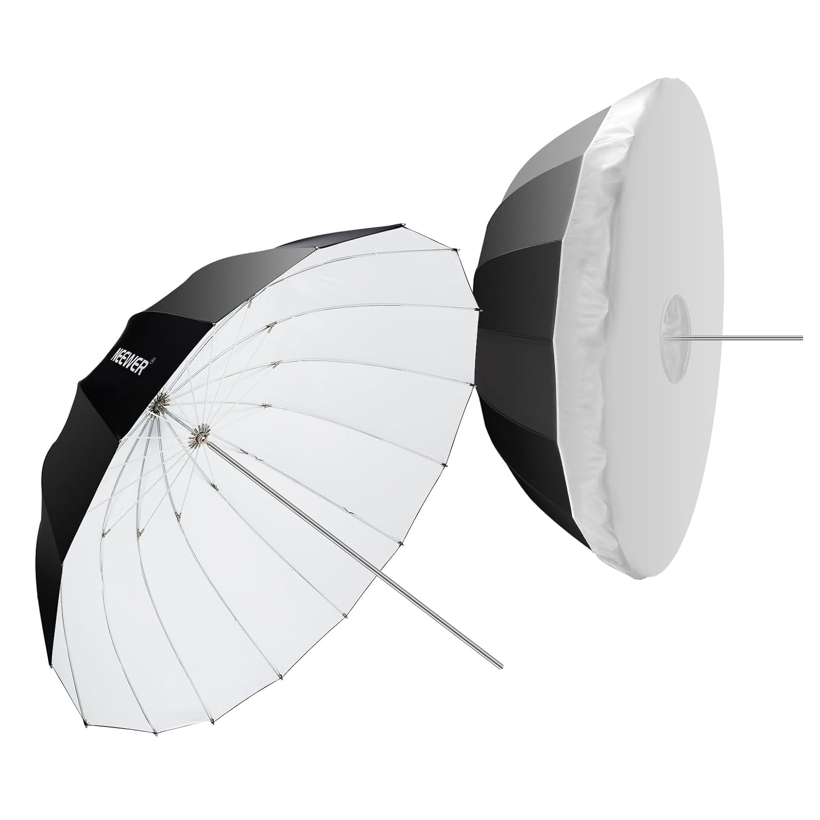 NEEWER 71"/180cm パラボラ反射アンブレラ 写真用アンブレラ 撮影用アンブレラ ホワイトインナー/ディフューザーカバー/バッグ付き 柔らかな照明 クイック折りたたみ カメラ/フォトスタジオ/ビデオライト/モノライトフラッシュ用 NS4U|松陰屋 店