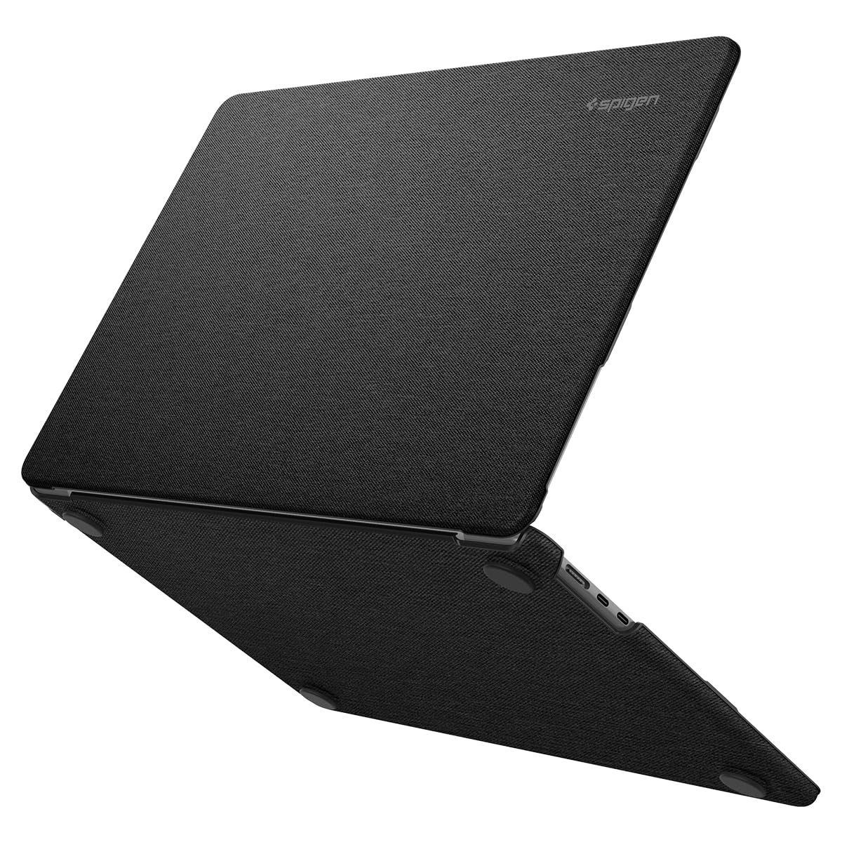 Spigen Macbook Air 13インチ ケース M4, M3(2025/2024年) / MacBook Air 13インチ M2 (2023年) ハードシェル、プレミアムファブリックスリーブ アーバンフィット ACS05272 (ブラック)