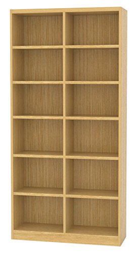 白井産業 木製 本 棚 ラック 高さ180 幅73 奥行29cm タナリオ オーダー メイド ナチュラル オーク1 強化棚 棚板10枚 (TNL-EM18073MSTF2NA)|松陰屋 店