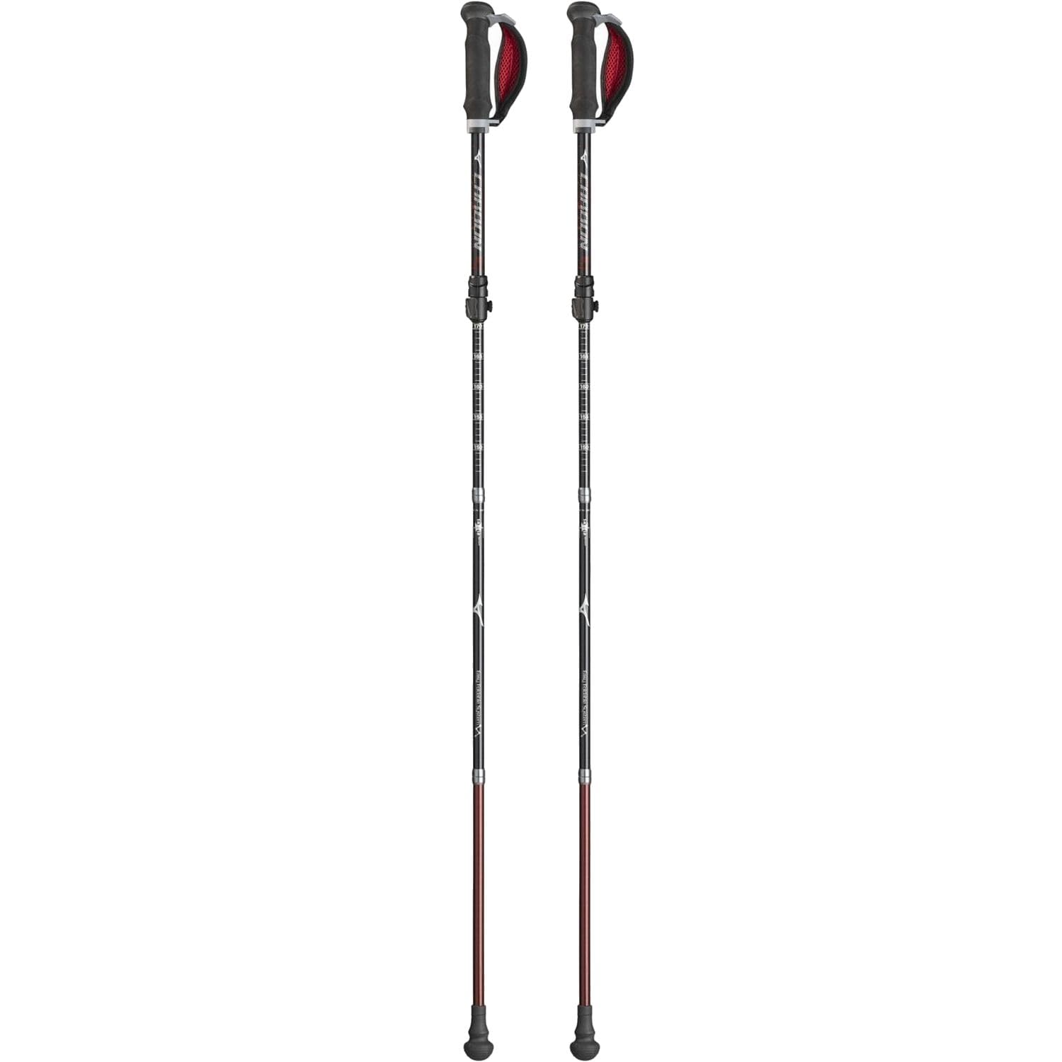 MIZUNO(ミズノ) ノルディック・ウォーク 折りたたみカーボンウォーキングポール 2本1組 ユニセックス レッド C3JTPB20